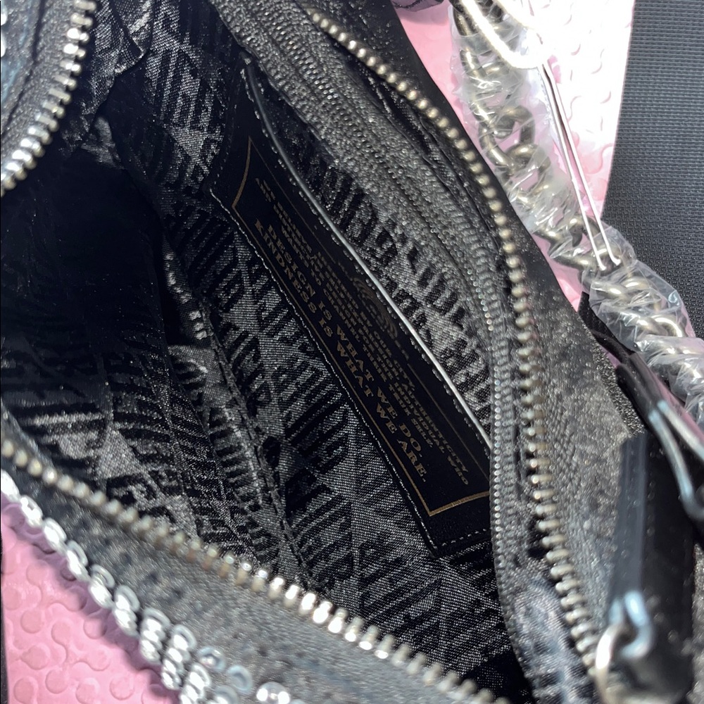 Kurt Geiger Black and Silver rhinestone Studded Shoulder Bag nwt - Picture 11 of 12
